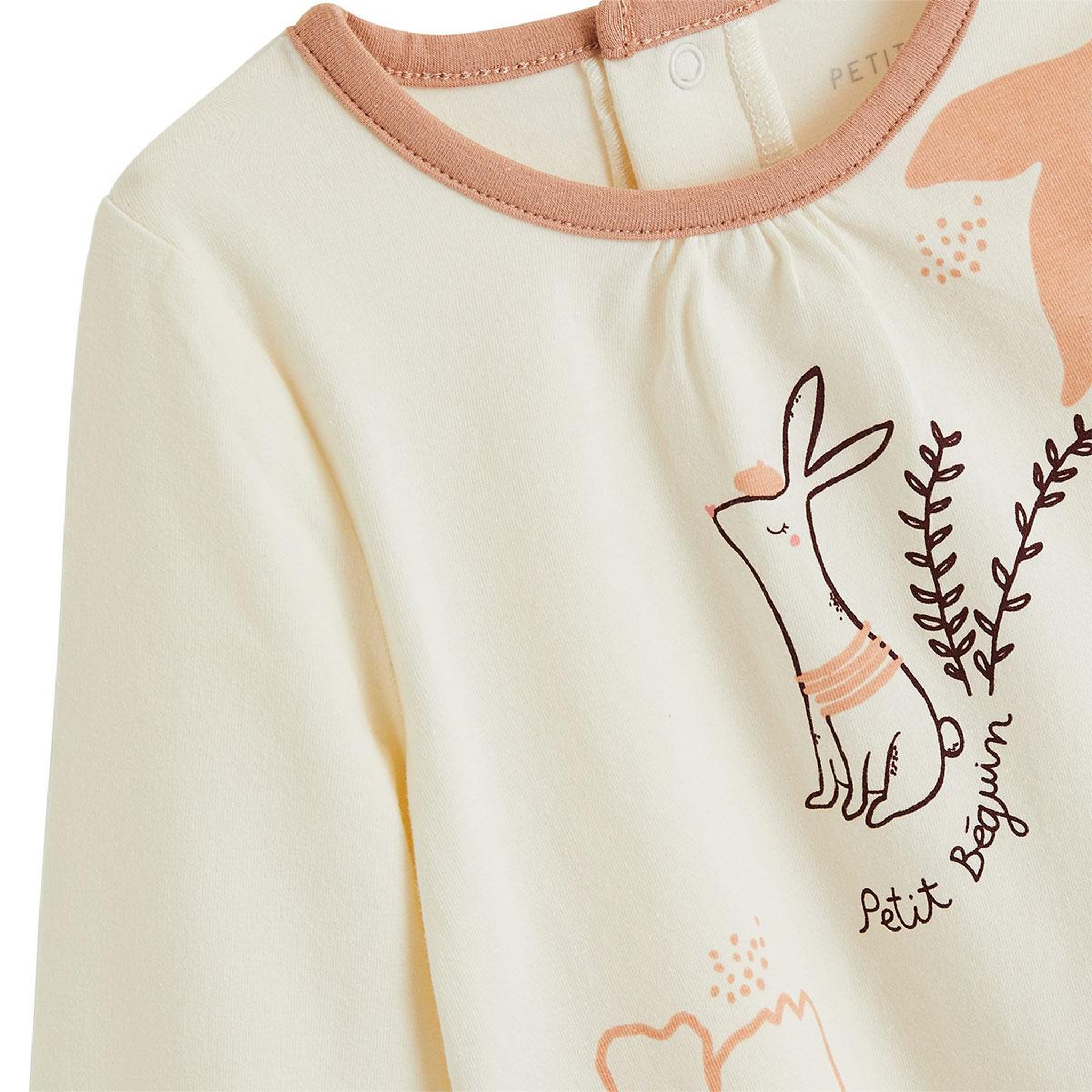 Voir la diapositive 3 : PETIT BEGUIN Lot de 2 t-shirts bébé manches longues aimée