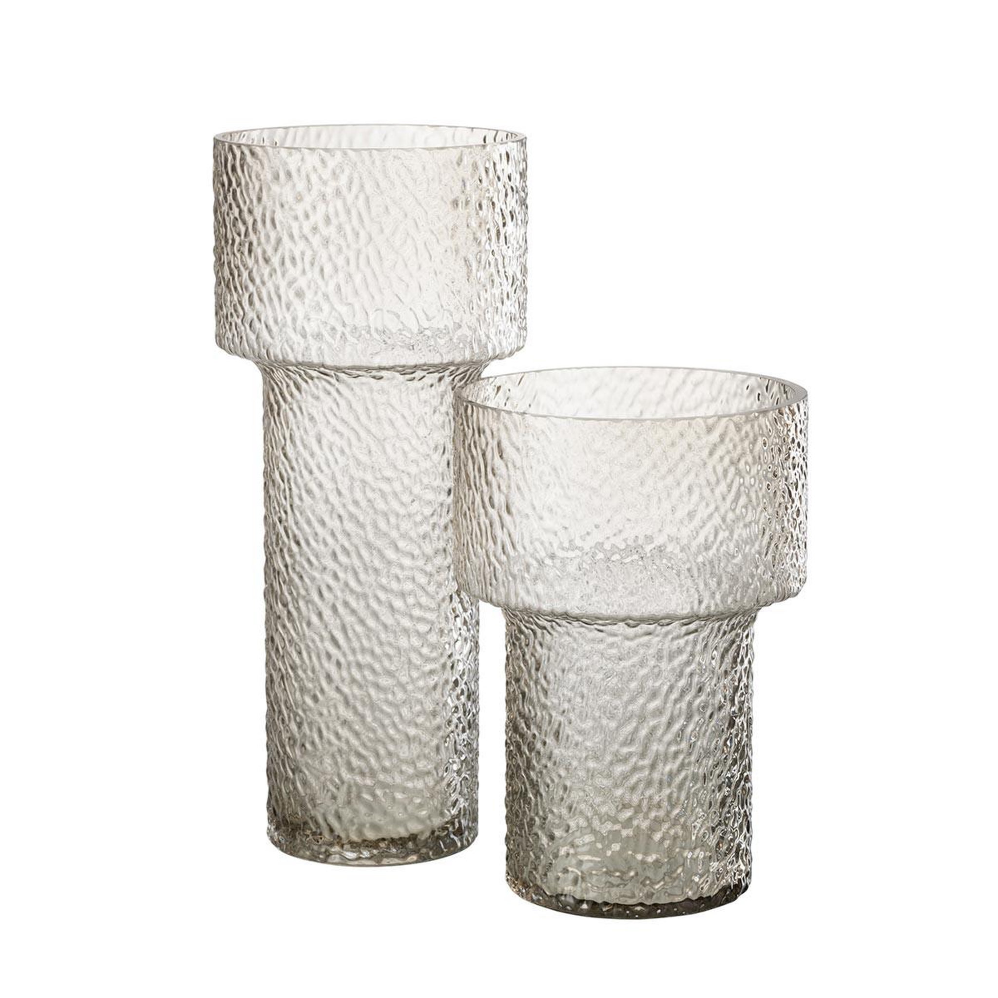 Voir la diapositive 2 : J-LINE Vase design en verre  betty  30cm transparent