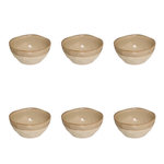 SECRET DE GOURMET Lot de 6 Bols en Faïence  Kate  48cl Beige