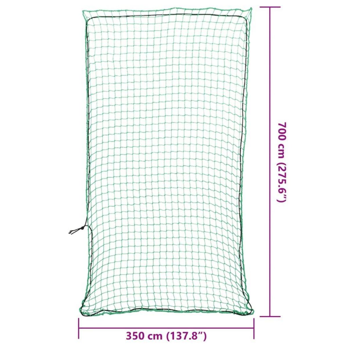 VIDAXL Filet pour remorque avec corde elastique vert 7x3,5 m PP