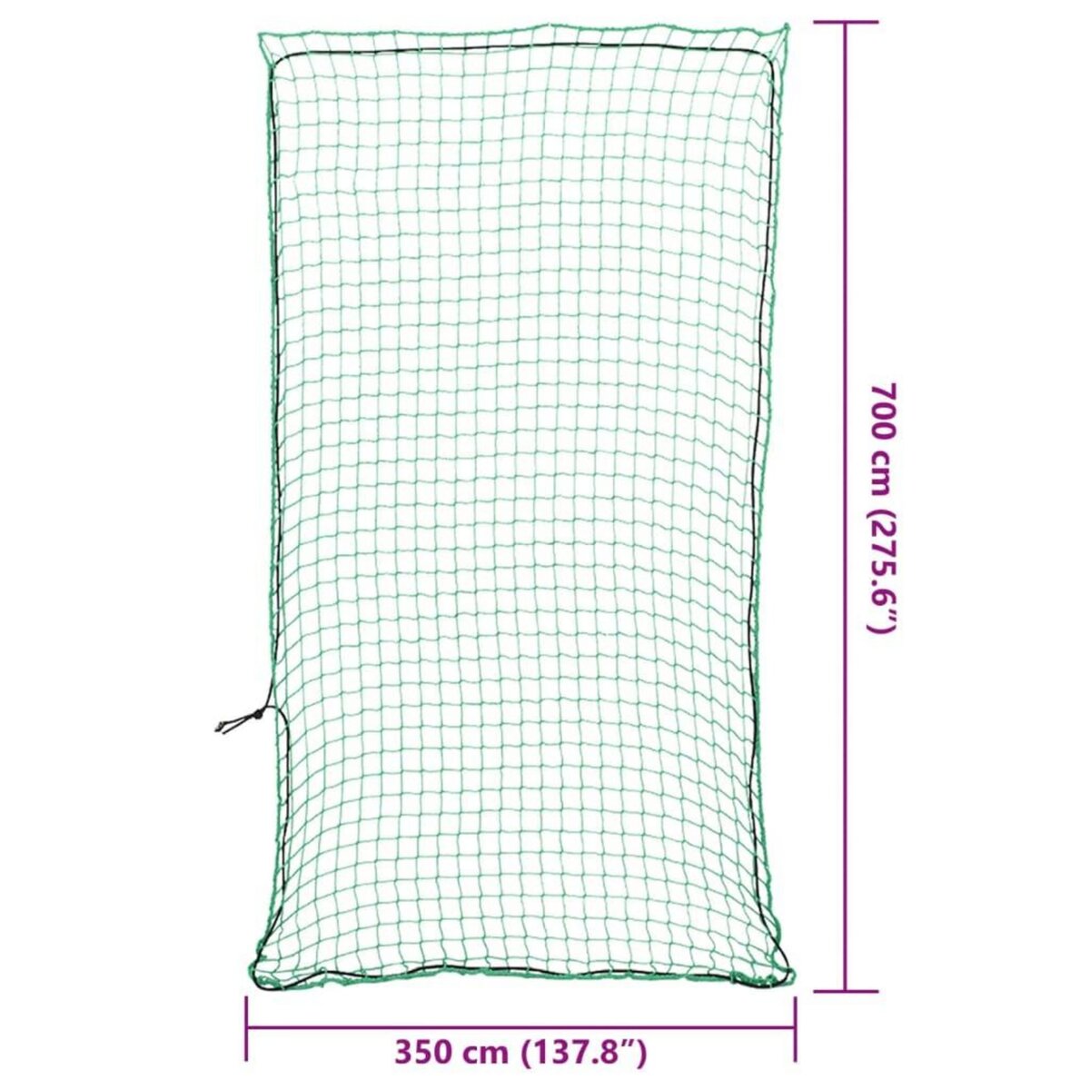 VIDAXL Filet pour remorque avec corde elastique vert 7x3,5 m PP