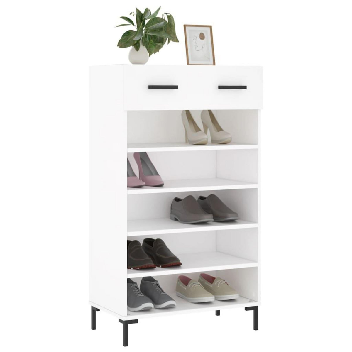 VIDAXL Armoire a chaussures blanc 60x35x105 cm bois d'ingenierie