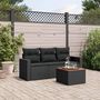 Voir la diapositive 1 : VIDAXL Salon de jardin 4 pcs avec coussins noir resine tressee