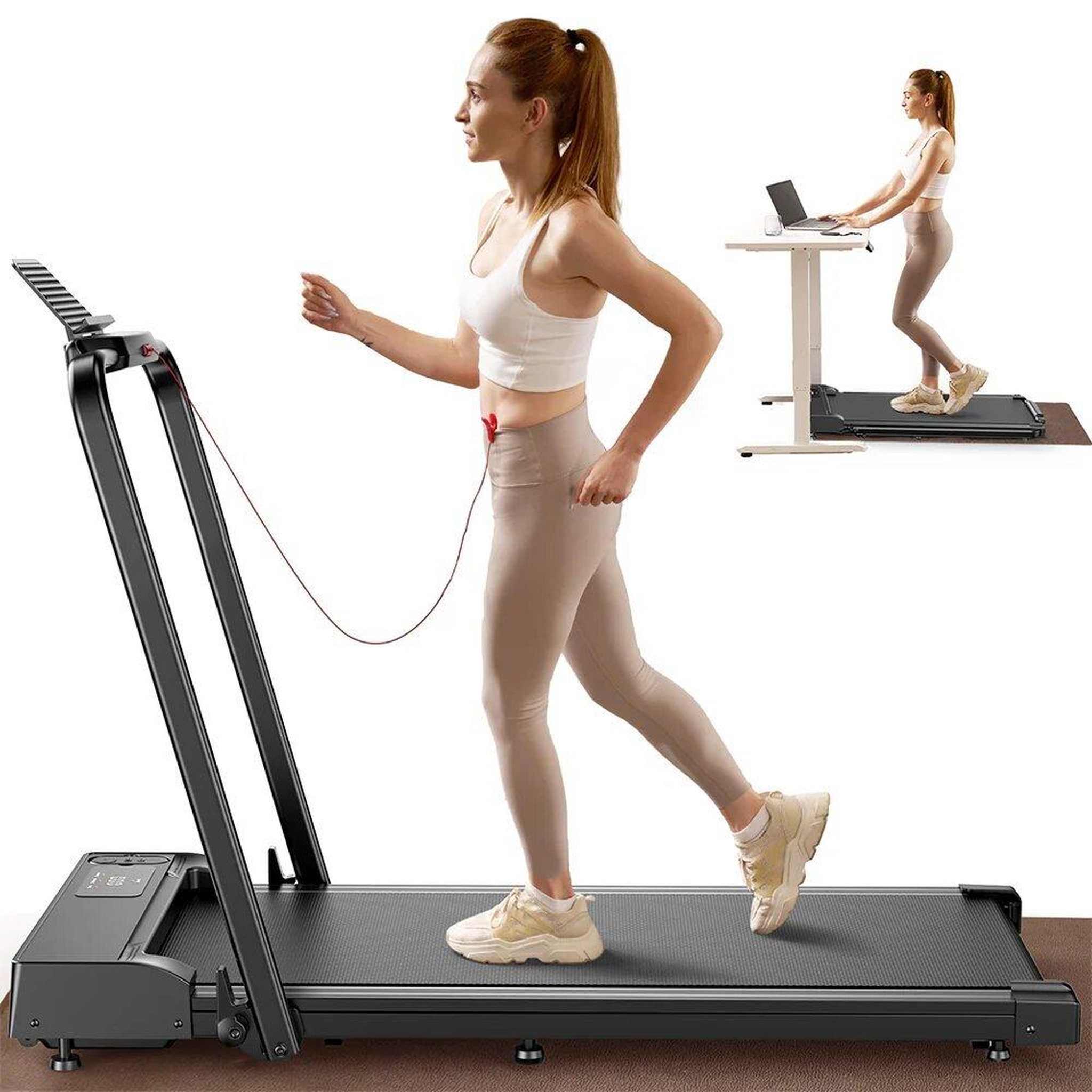 Voir la diapositive 2 : FORMILL Tapis de course électrique 2 en 1 formill jt51, 1-10 km/h, 2,5 cv, écran led