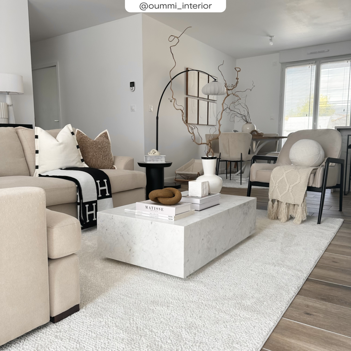 Rendez vous déco Table basse rectangulaire en marbre blanc - Izaé