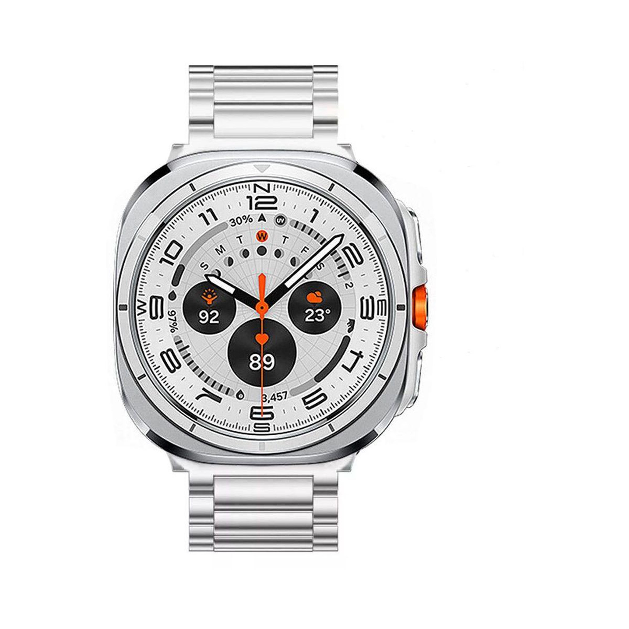 Voir la diapositive 2 : IBROZ Bracelet Galaxy Watch Ultra 47 mm acier silver