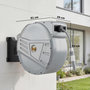 Voir la diapositive 3 : OUTSUNNY Dévidoir mural enrouleur automatique pivotant 180° tuyau 40 + 2 m avec lance arrosage 2 modes support mural intégré gris clair