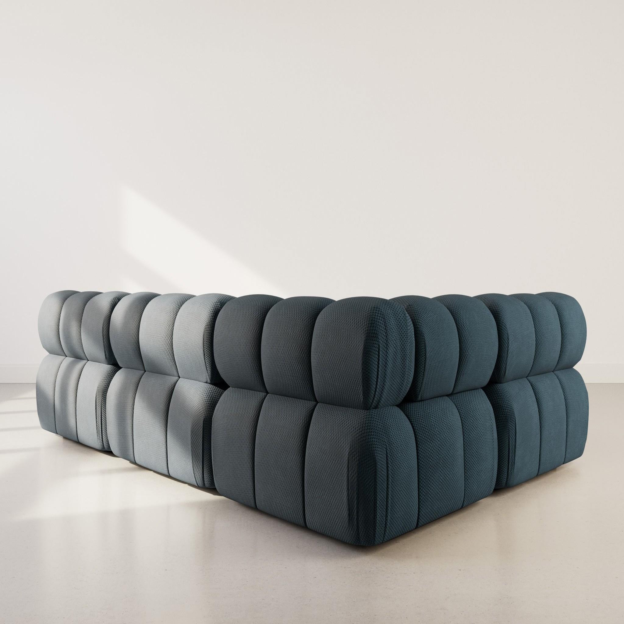 Voir la diapositive 5 : LISA DESIGN Ruby - canapé modulable d'angle gauche 5 places en velours texturé