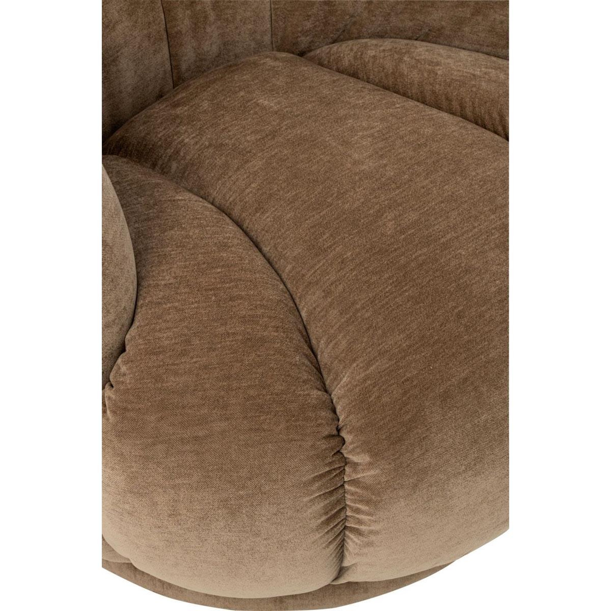 Voir la diapositive 6 : J-LINE Fauteuil pivotant en tissu  macaron  87cm taupe