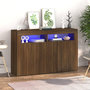 Voir la diapositive 1 : VIDAXL Buffet avec lumieres LED chene marron 115,5x30x75 cm