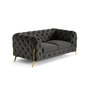 Voir la diapositive 6 : LISA DESIGN Camden - canapé 2 places chesterfield en velours - pieds en métal doré