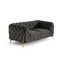Voir la diapositive 6 : LISA DESIGN Camden - canapé 2 places chesterfield en velours - pieds en métal doré