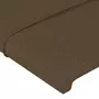 VIDAXL Tete de lit avec oreilles Marron Fonce 203x16x78/88 cm Tissu