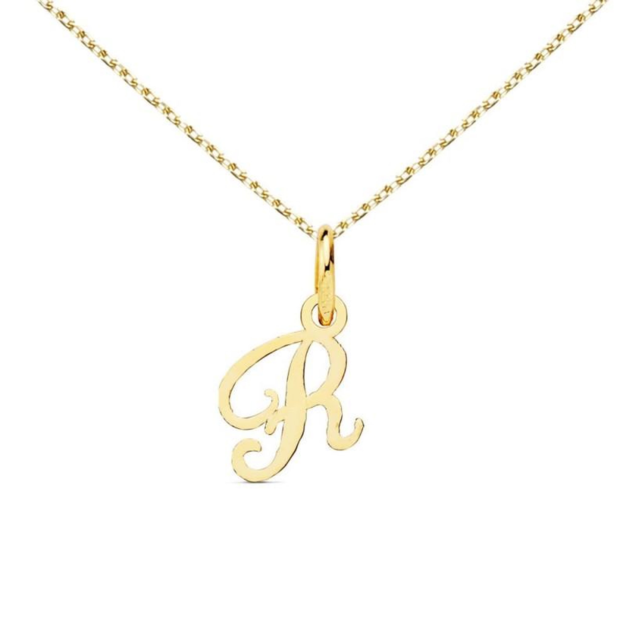 L'ATELIER D'AZUR Collier - Pendentif Lettre  R  Or 750/1000 - Chaine Dorée