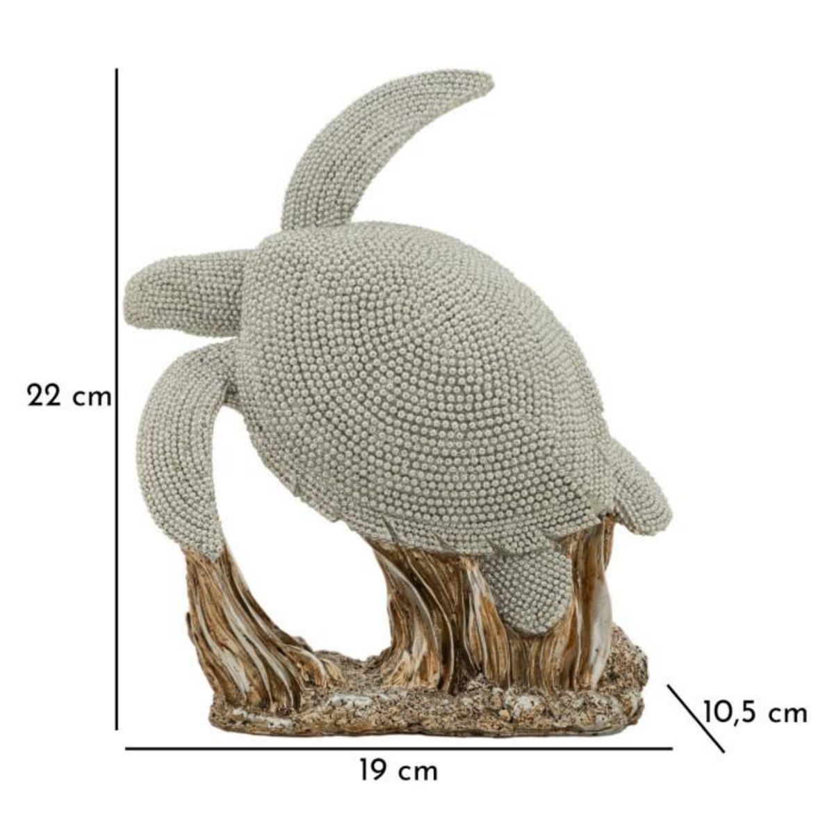 Paris Prix Statuette Déco Tortue  Sparky  22cm Argent