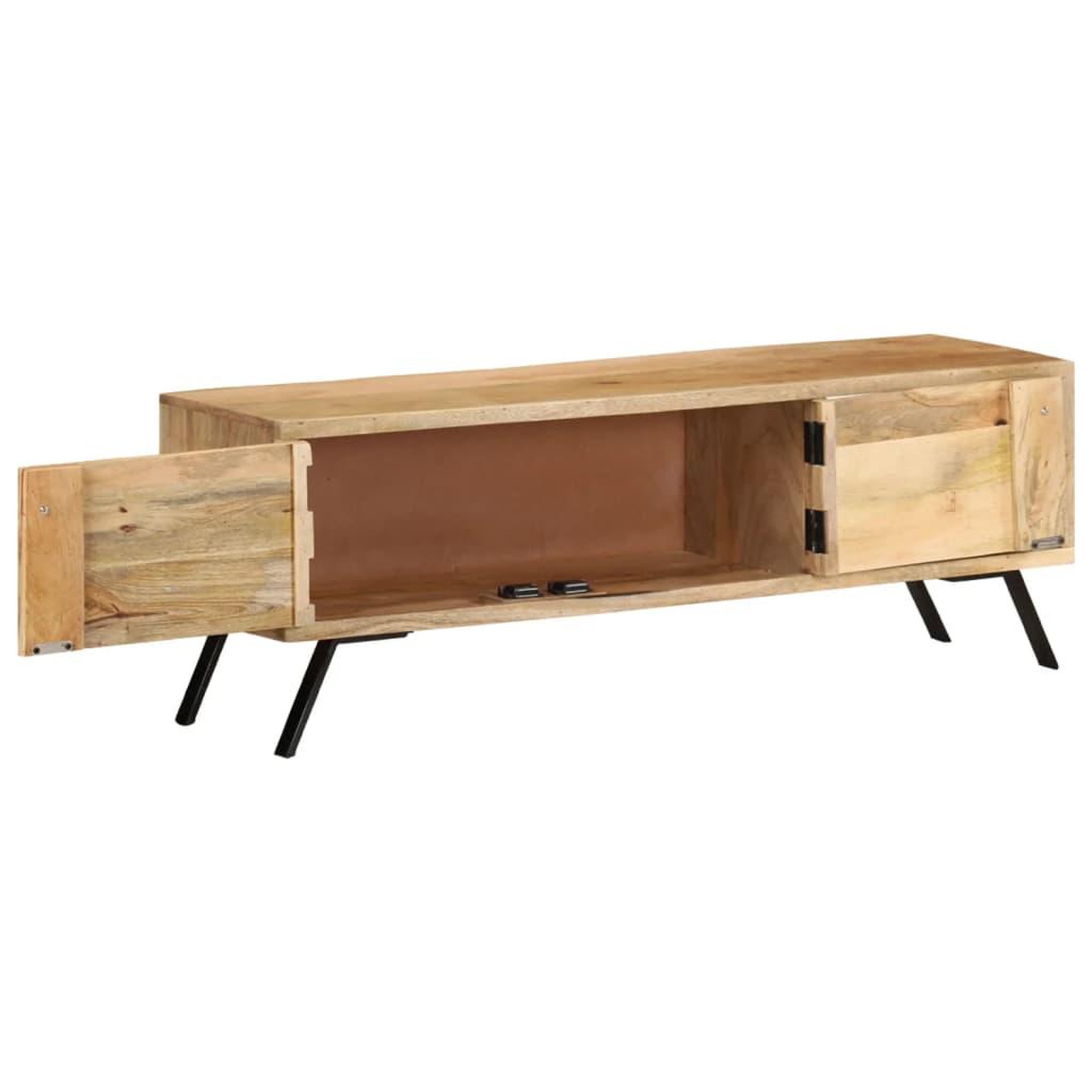 Voir la diapositive 4 : VIDAXL Meuble tv 110x30x40 cm bois massif de manguier