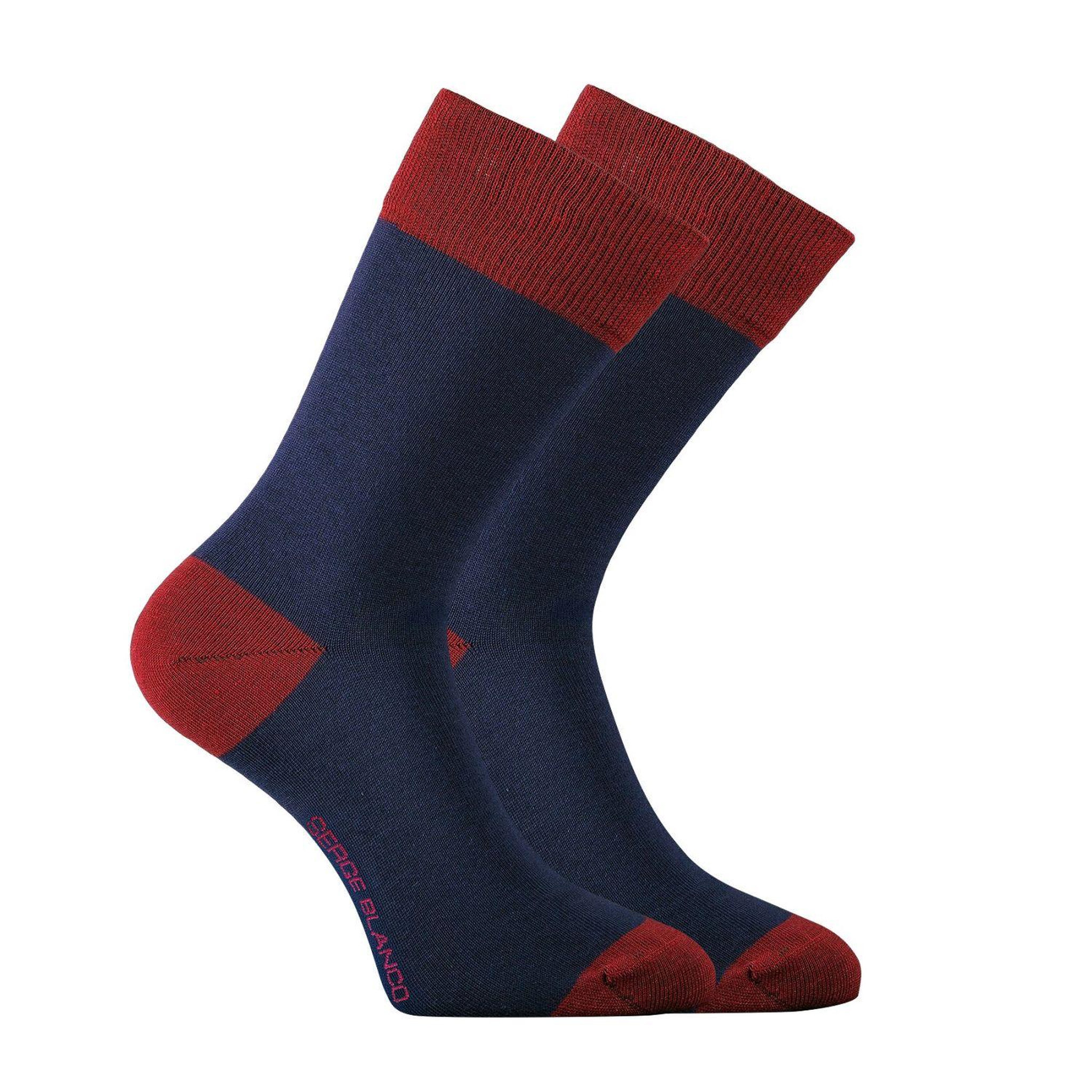 Voir la diapositive 5 : SERGE BLANCO Lot de 9 Paires de Chaussettes de ville coton homme peigné doux