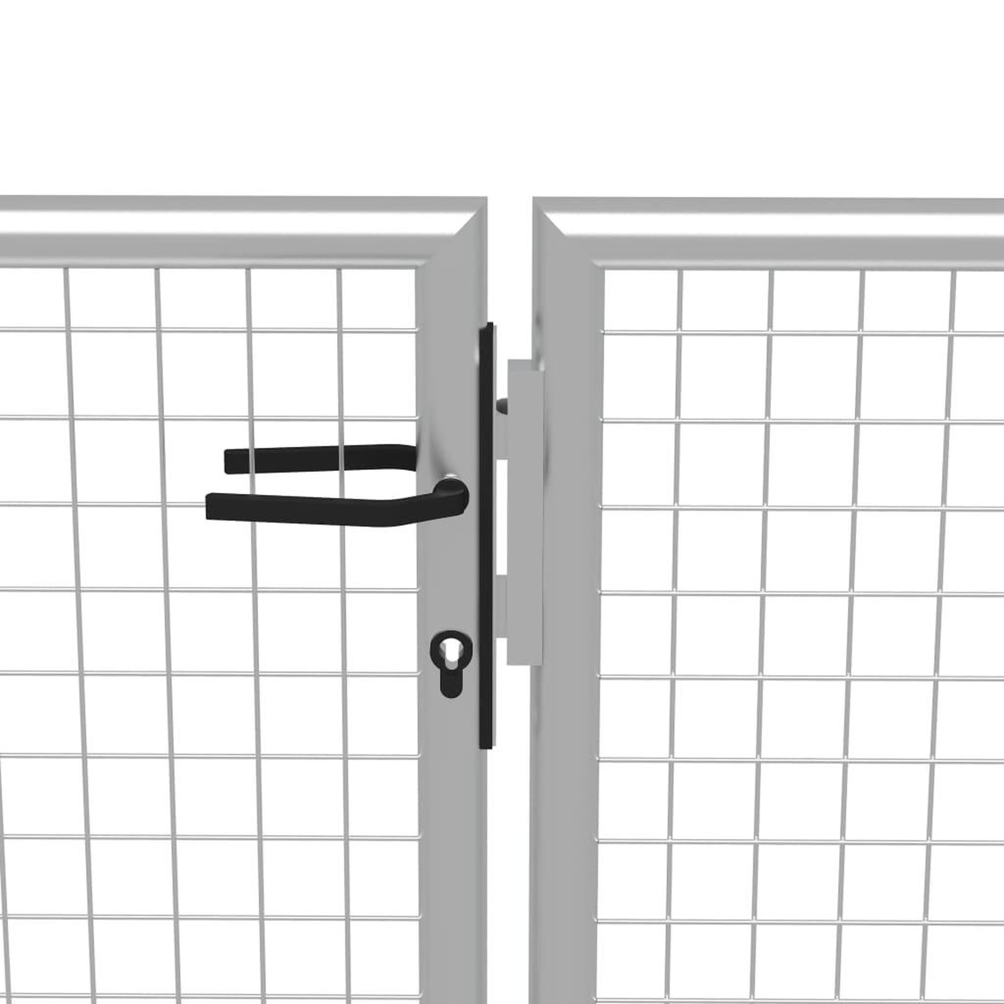 Voir la diapositive 3 : VIDAXL Porte de jardin Acier galvanise 415x225 cm Argente