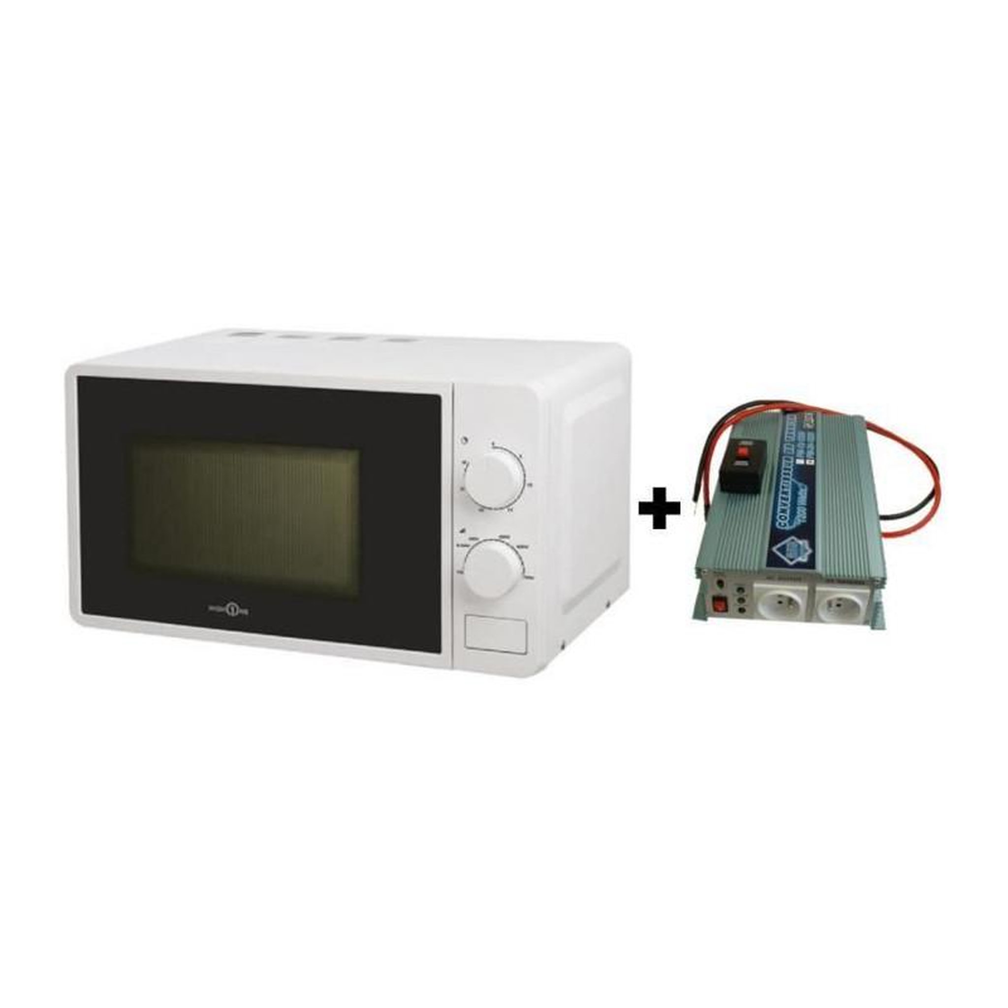 GENERIQUE Pack Convertisseur de Tension 12/220V 1200W avec Télécommande - Micro-onde Hign One 220V 20L 700W
