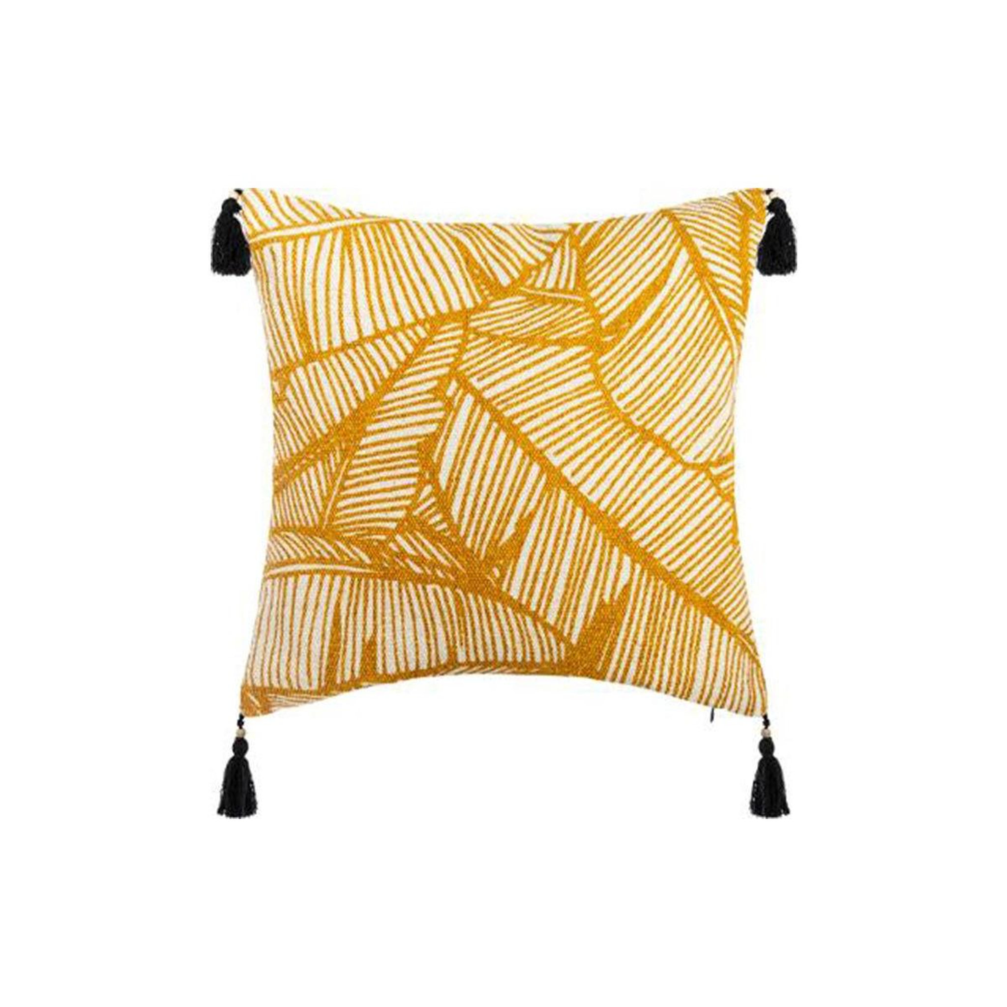 Voir la diapositive 1 : ATMOSPHERA Housse de coussin imprimée  tropique  40x40cm or