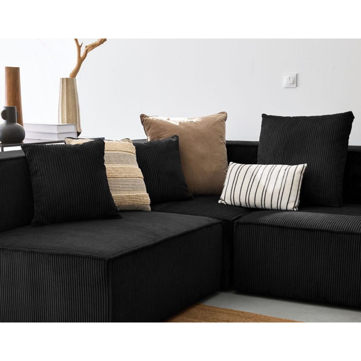 LISA DESIGN Colombine - canapé modulable panoramique - 7 places - en velours côtelé