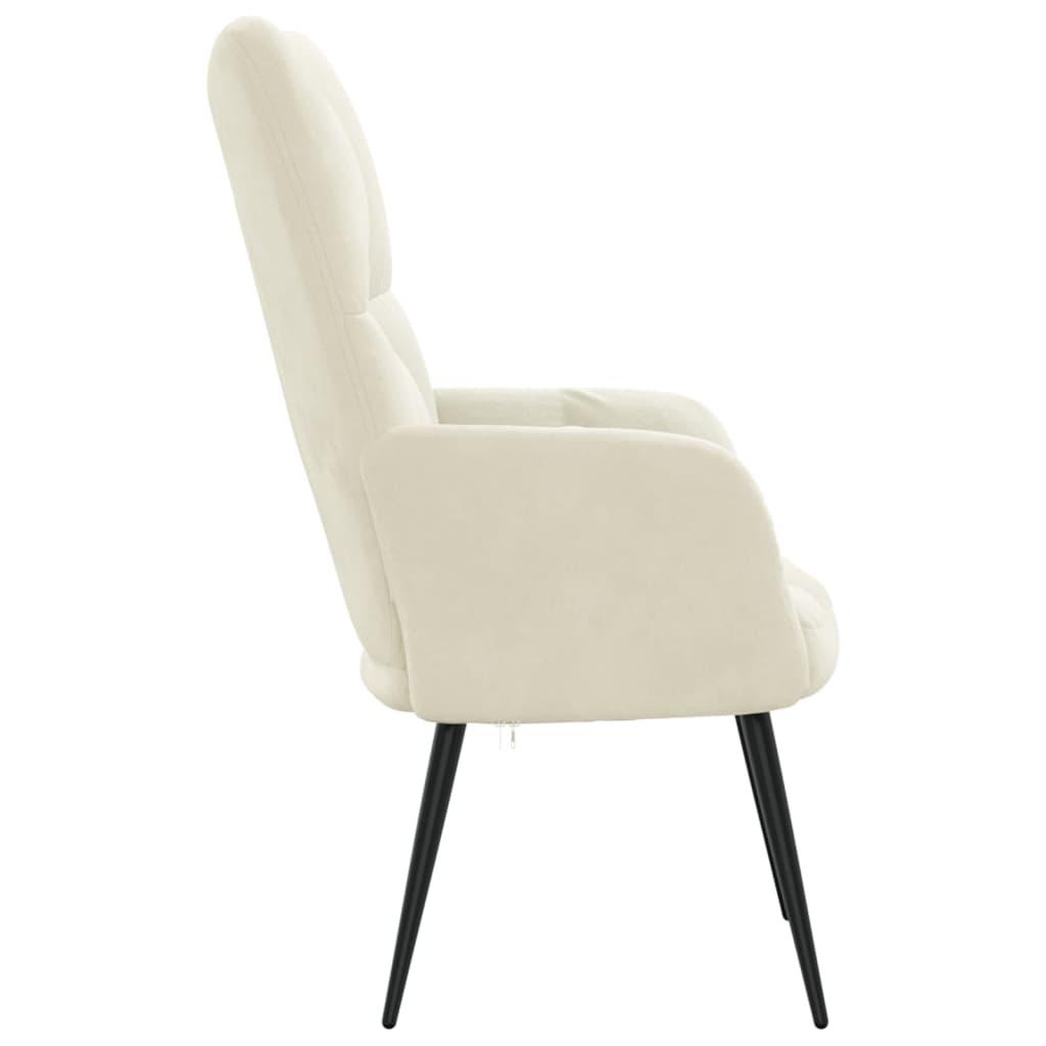 Voir la diapositive 4 : VIDAXL Chaise de relaxation Blanc creme Velours