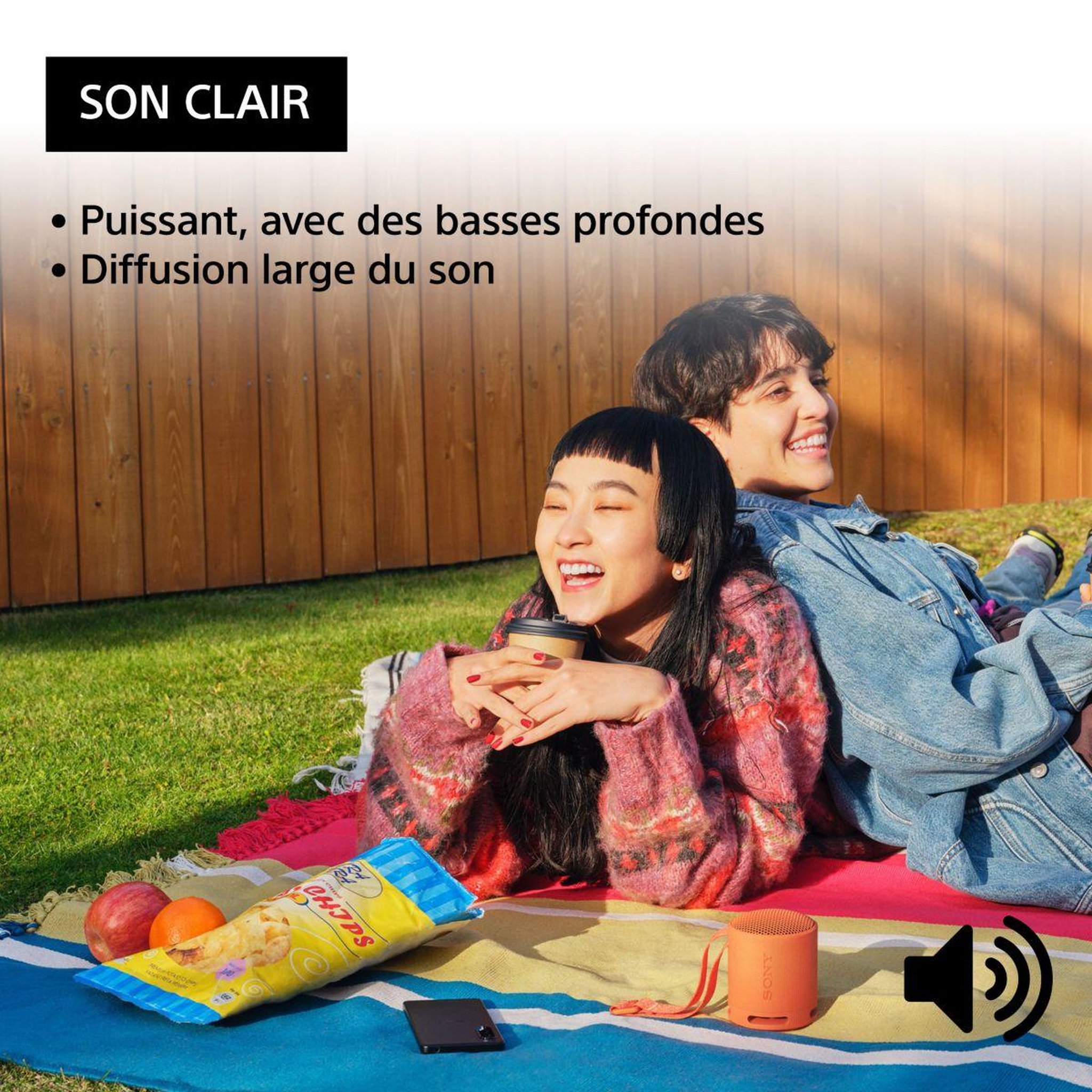 Voir la diapositive 3 : SONY Enceinte portable SRS-XB100 Corail
