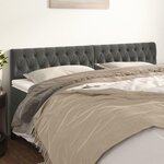 VIDAXL Tetes de lit 2 pcs Gris fonce 100x7x78/88 cm Velours