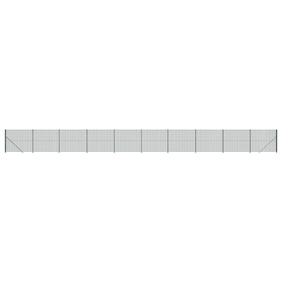 VIDAXL Cloture en treillis metallique avec bride vert 1,6x25 m