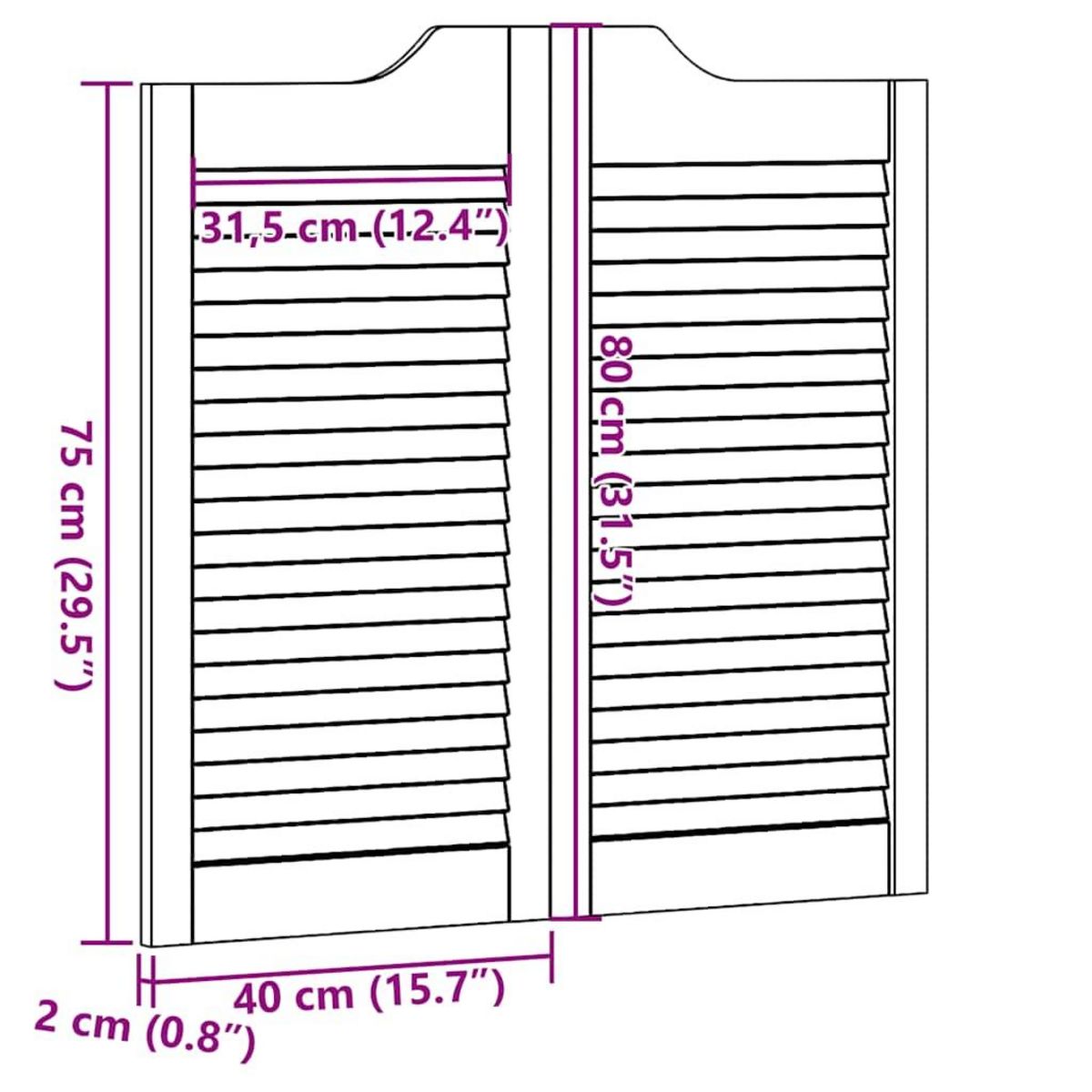 VIDAXL Portes battantes a persiennes 1 paire blanc 80 x 80 cm