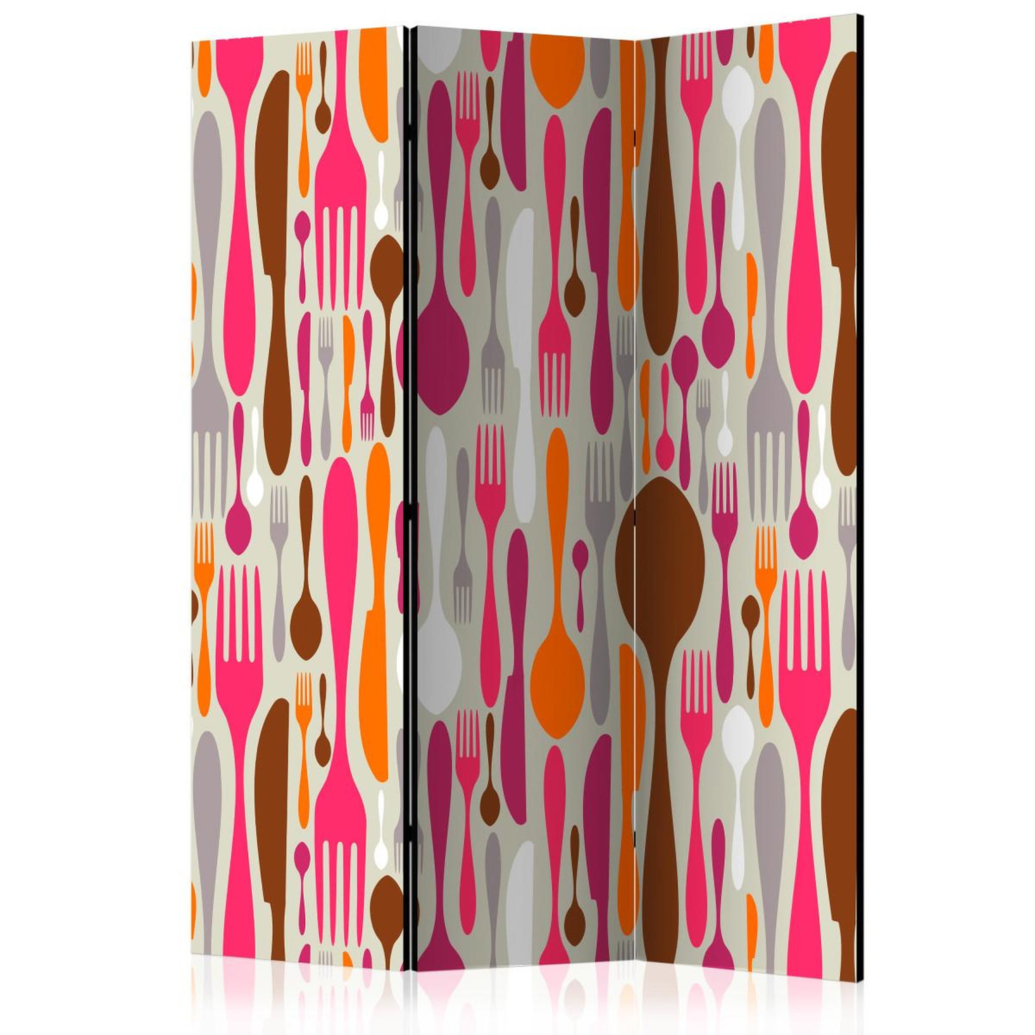 Paris Prix Paravent 3 volets  cutlery pink & violet  135x172cm