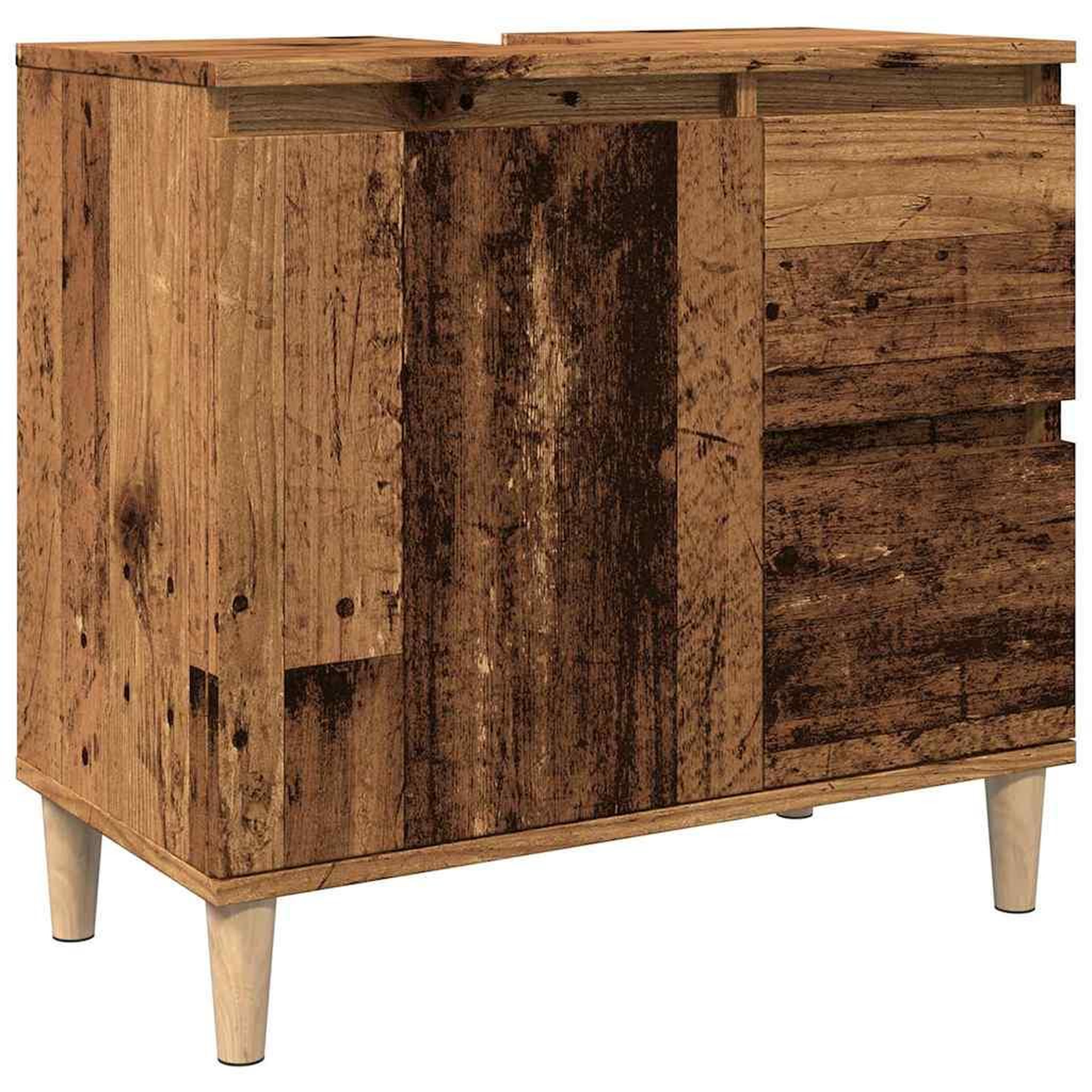 Voir la diapositive 2 : VIDAXL Armoire lavabo vieux bois 65x33x60 cm bois d'ingenierie