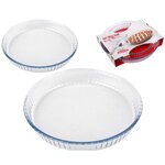 Lot de 2 Plats à four ronds en verre borosilicate