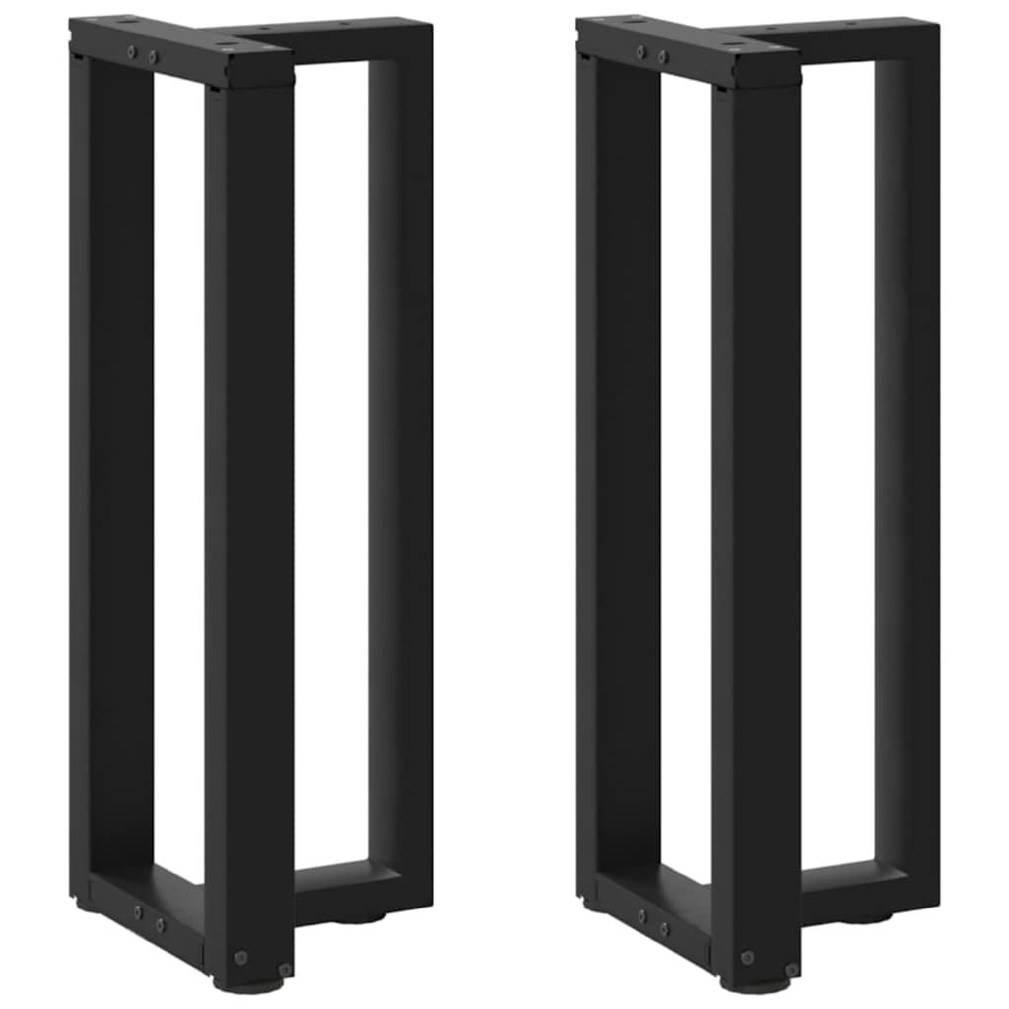 VIDAXL Pieds de table console forme de T 2 pcs noir 25x28x(72-73) cm