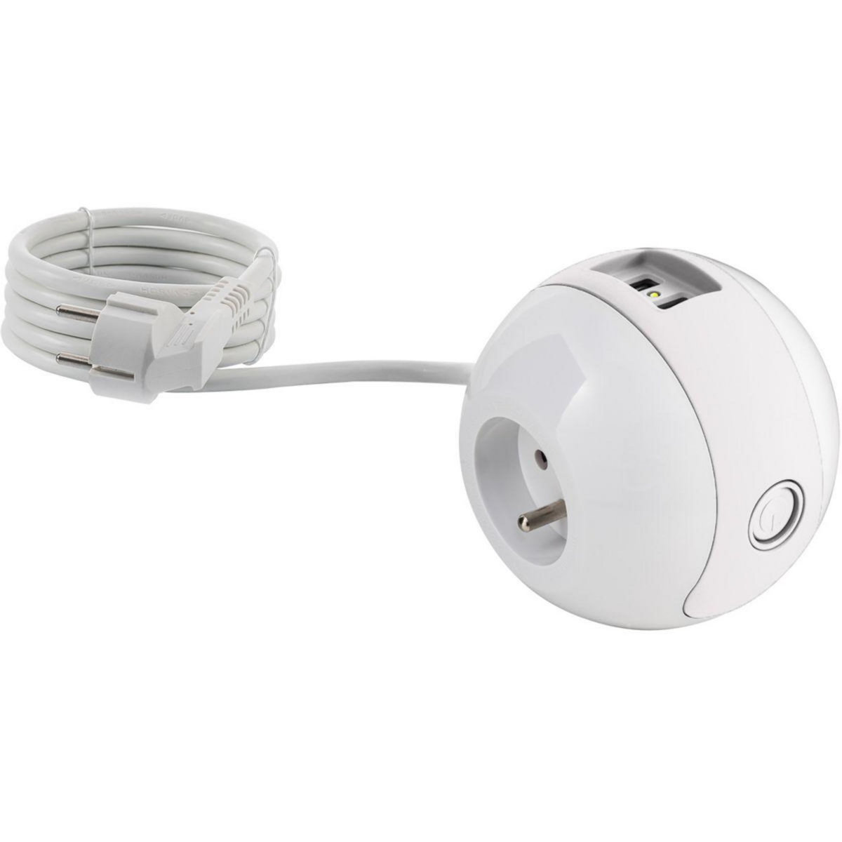 WATT AND CO Multiprise USB Wattball Blanc