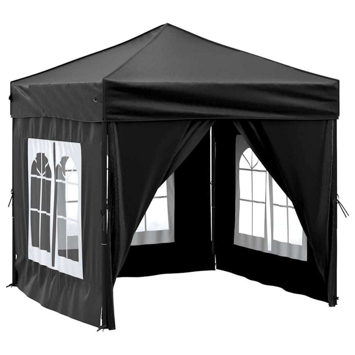 VIDAXL Tente de reception pliable avec parois Noir 2x2 m