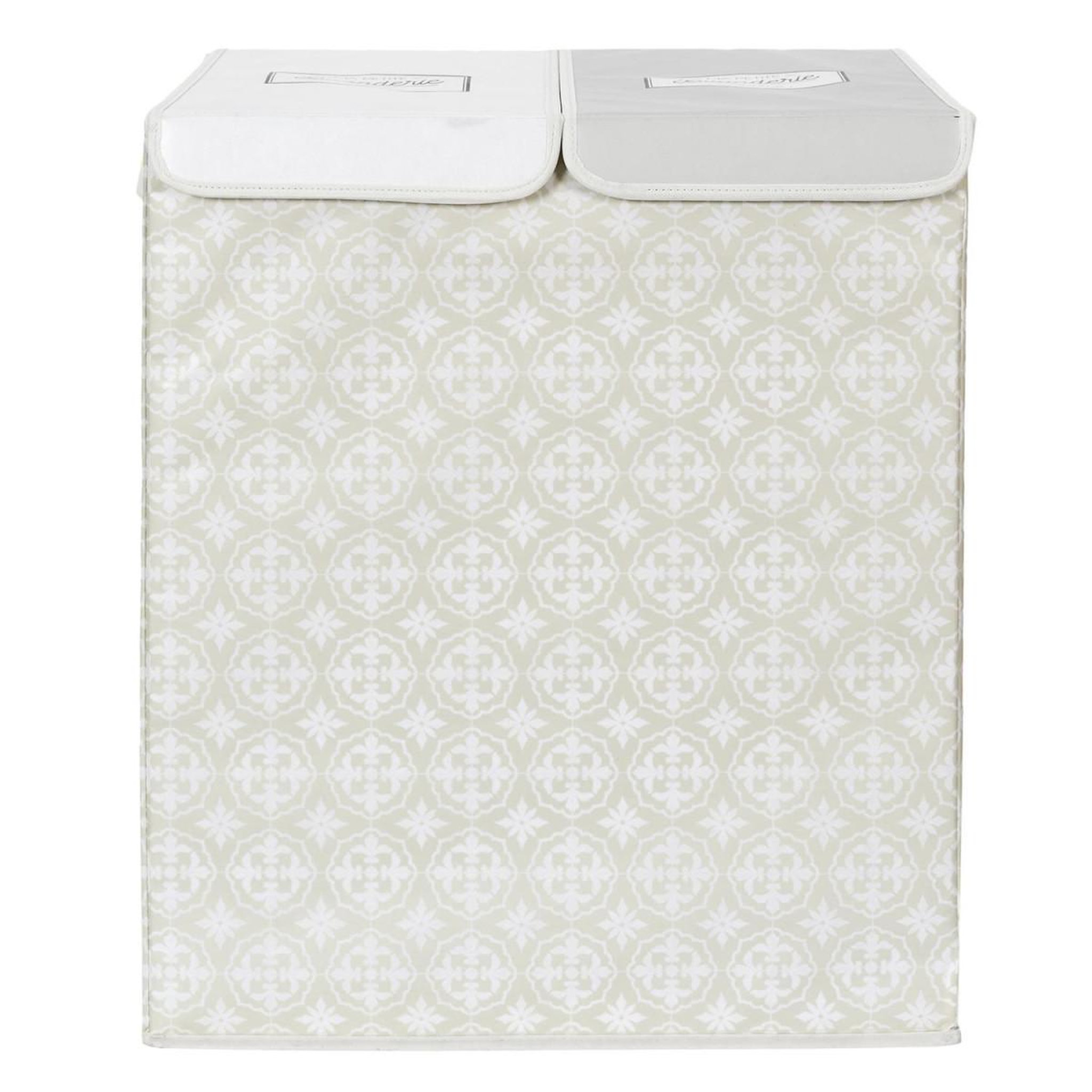 Voir la diapositive 2 : Je cherche une idee Panier à Linge Double  Ma Petite Buanderie  57cm Beige