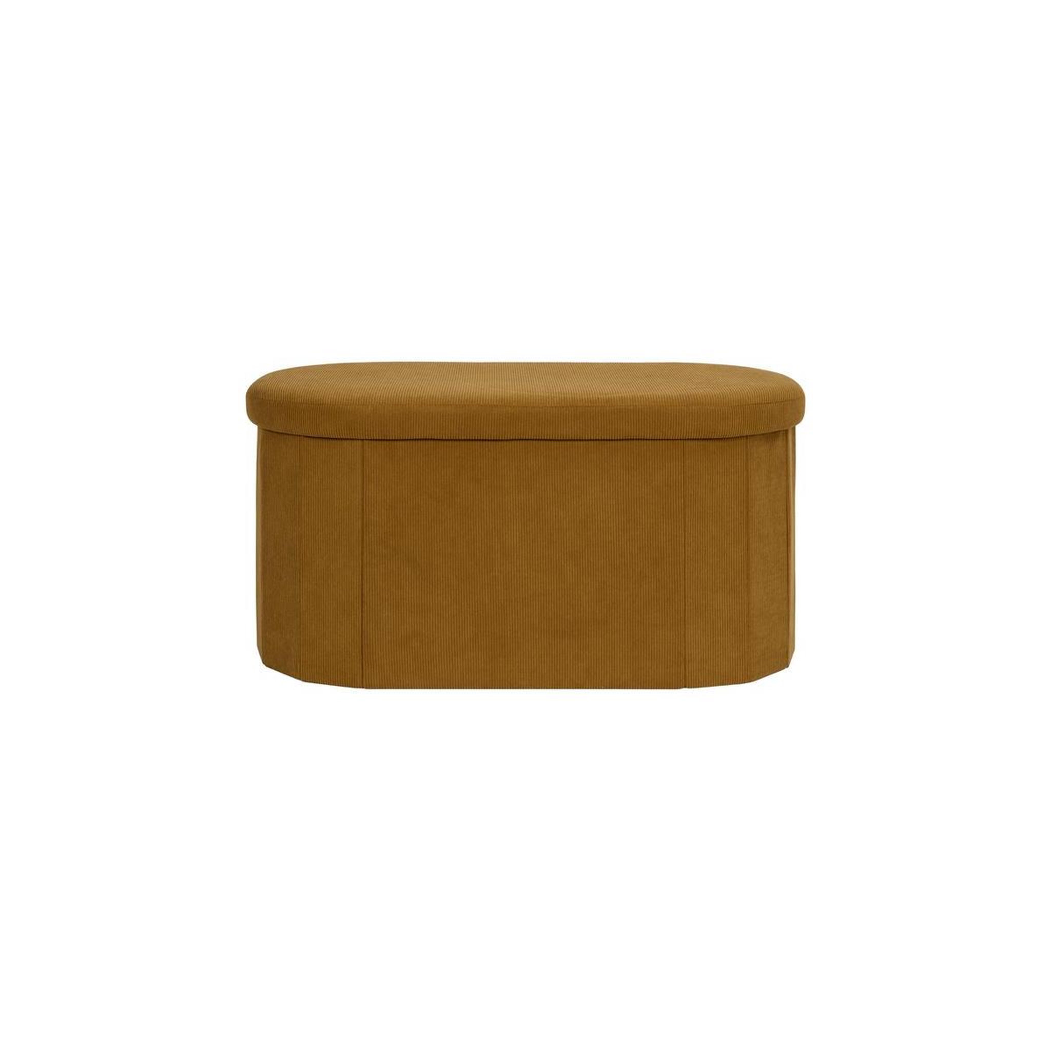 Voir la diapositive 2 : The Home Deco Factory Banc coffre pliable côtelé  jules  76cm jaune