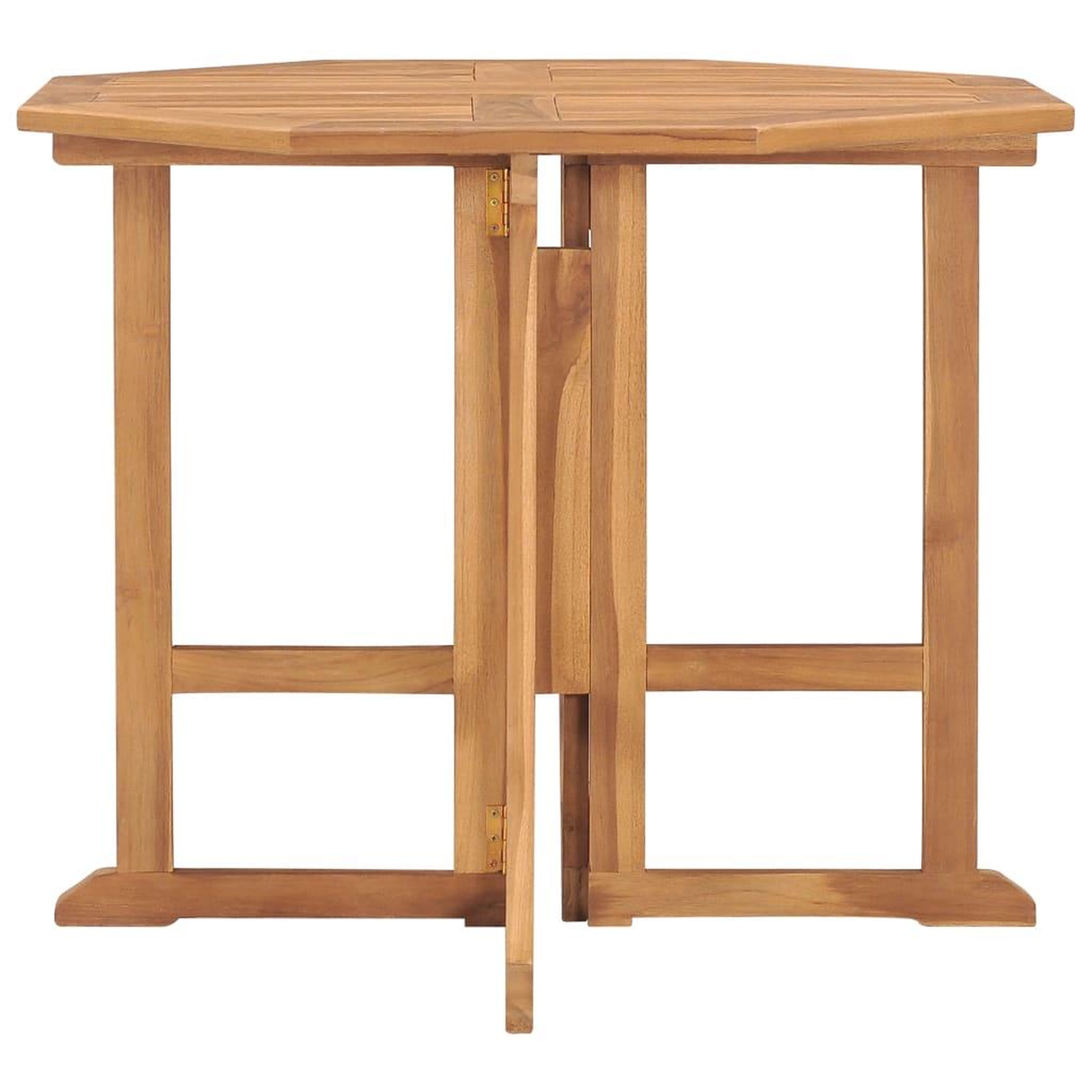 Voir la diapositive 2 : VIDAXL Table a dîner pliable de jardin Ø90x75 cm Bois de teck solide