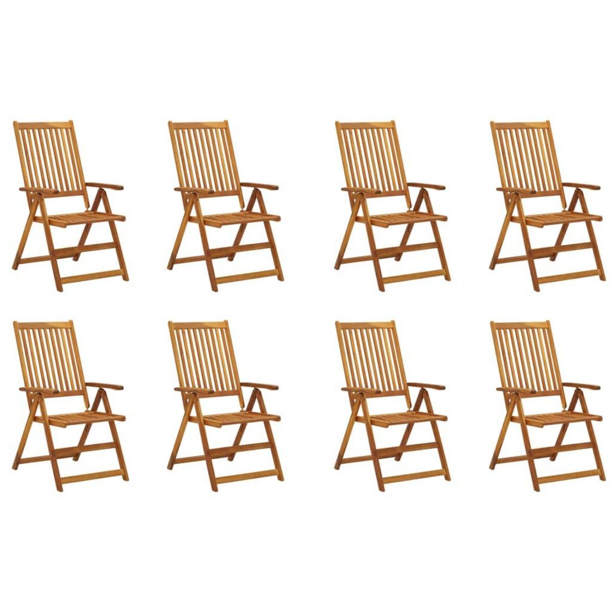 VIDAXL Chaises pliables de jardin avec coussins lot de 8 Bois d'acacia