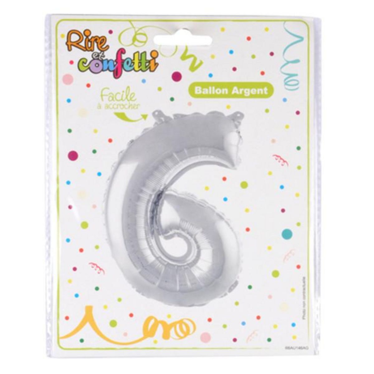 Paris Prix Ballon Gonflable Métallisé  Chiffre 6  40cm Argent