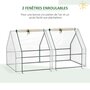 Voir la diapositive 4 : OUTSUNNY Mini serre de jardin serre à tomates 180L x 90l x 90H cm acier PE haute densité 140 g/m² anti-UV 2 fenêtres avec zip enroulables blanc