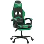 VIDAXL Chaise de jeu pivotante et repose-pied Noir et vert Similicuir