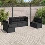Voir la diapositive 1 : VIDAXL Salon de jardin 7 pcs avec coussins noir resine tressee