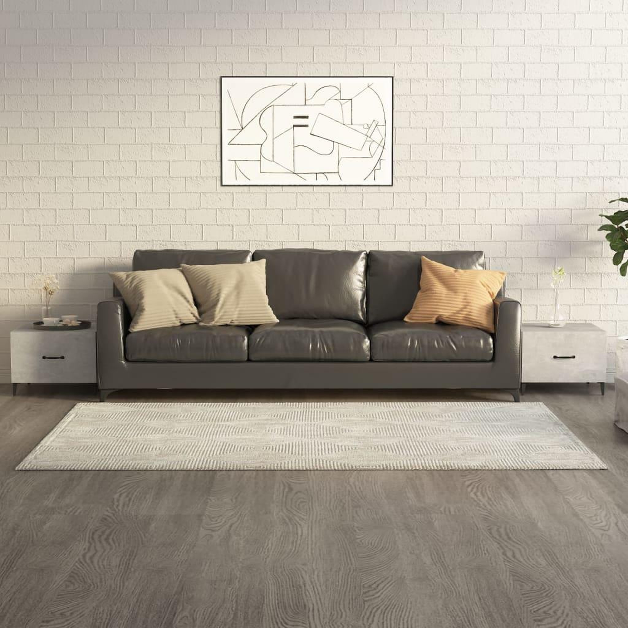 VIDAXL Tables basses avec pieds en metal 2 pcs Gris beton 50x50x40 cm