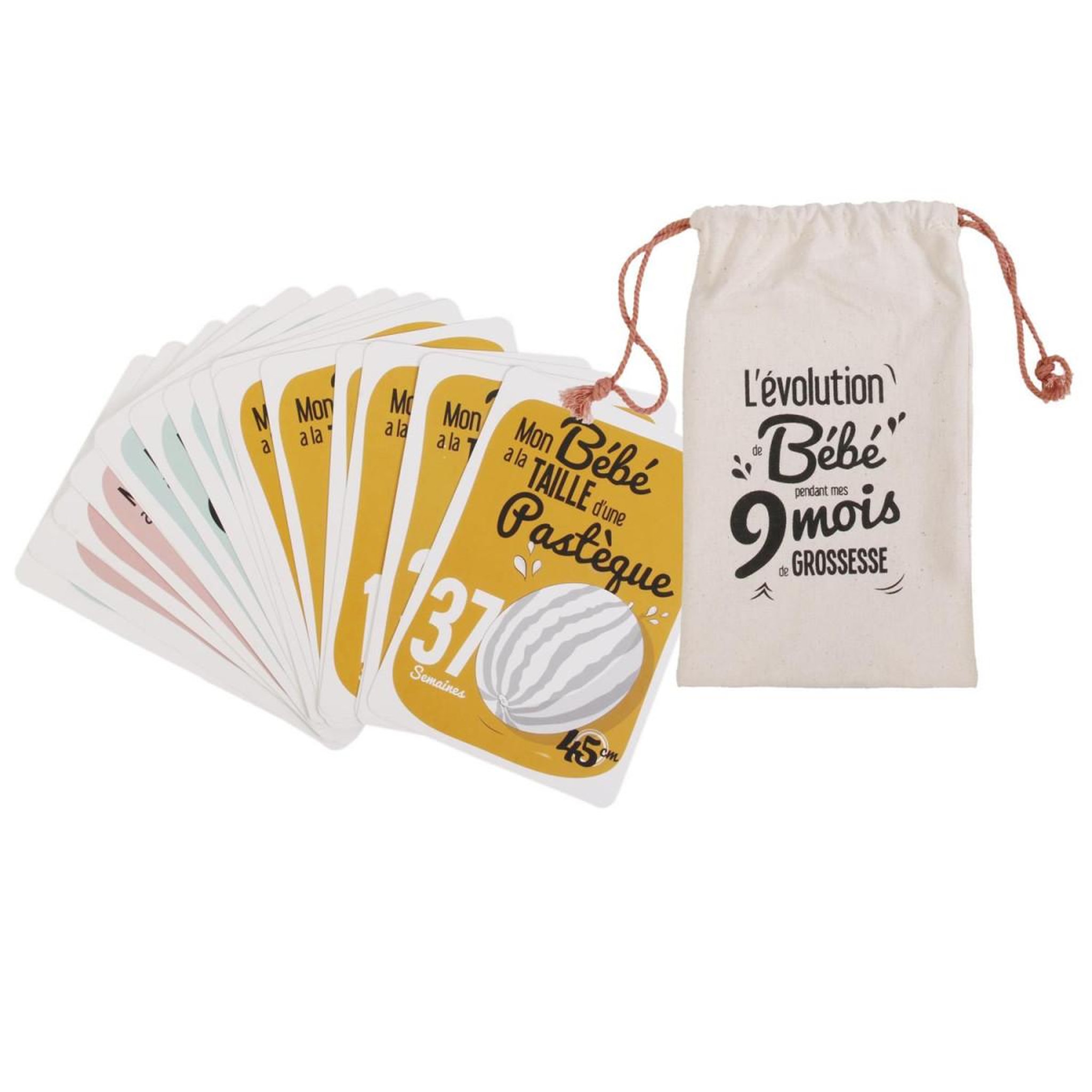 Tom & Zoé Lot de 20 cartes  grossesse  18cm multicolore