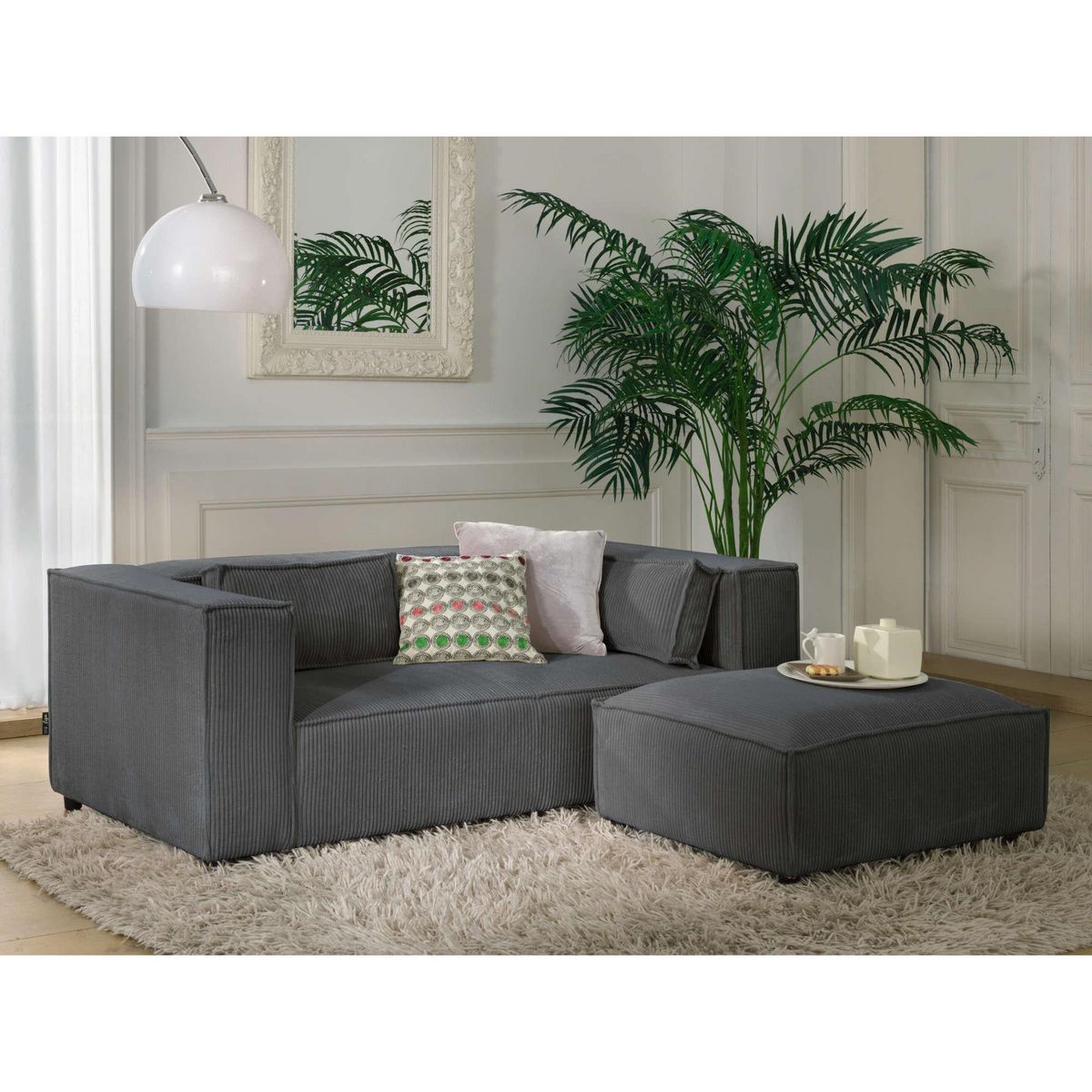 LISA DESIGN Stella - canapé fixe 2 places - en velours côtelé - style contemporain