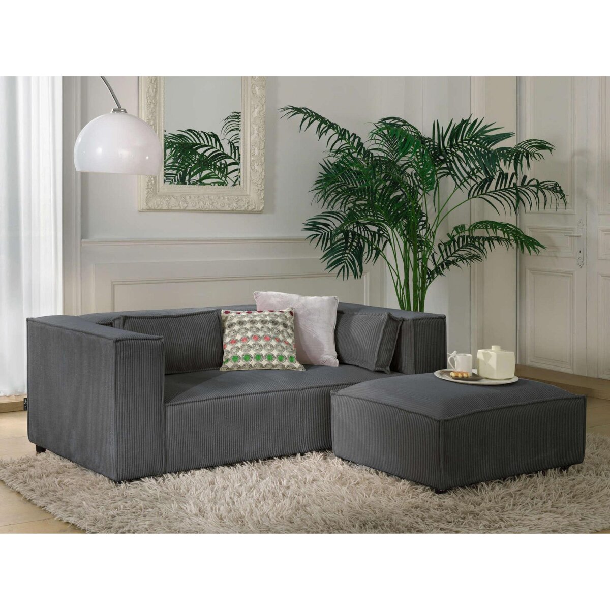 LISA DESIGN Stella - canapé fixe 2 places - en velours côtelé - style contemporain