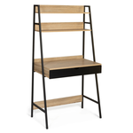 ID MARKET Bureau étagère 1 tiroir noir BOSTON design industriel