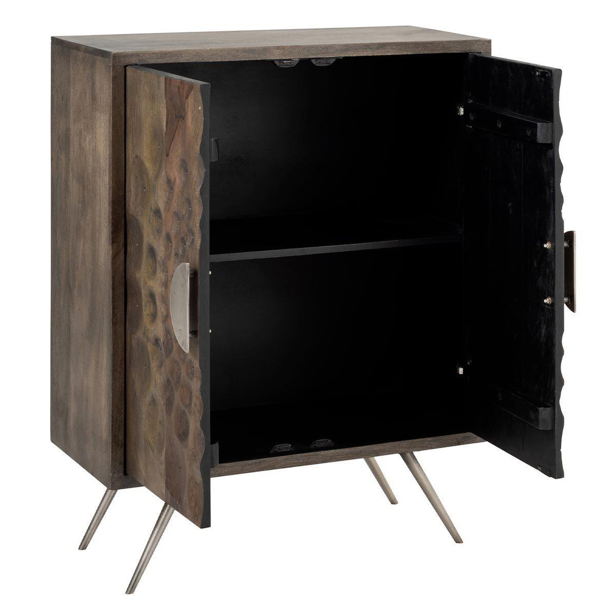 Voir la diapositive 4 : J-LINE Buffet 2 portes en bois  ethnique  113cm marron